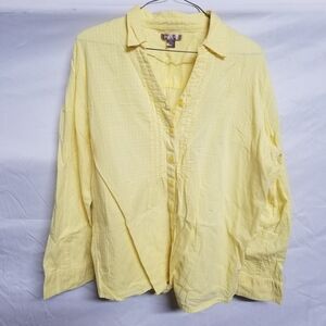White Stag Light Yellow Casual Button-Down Shirt